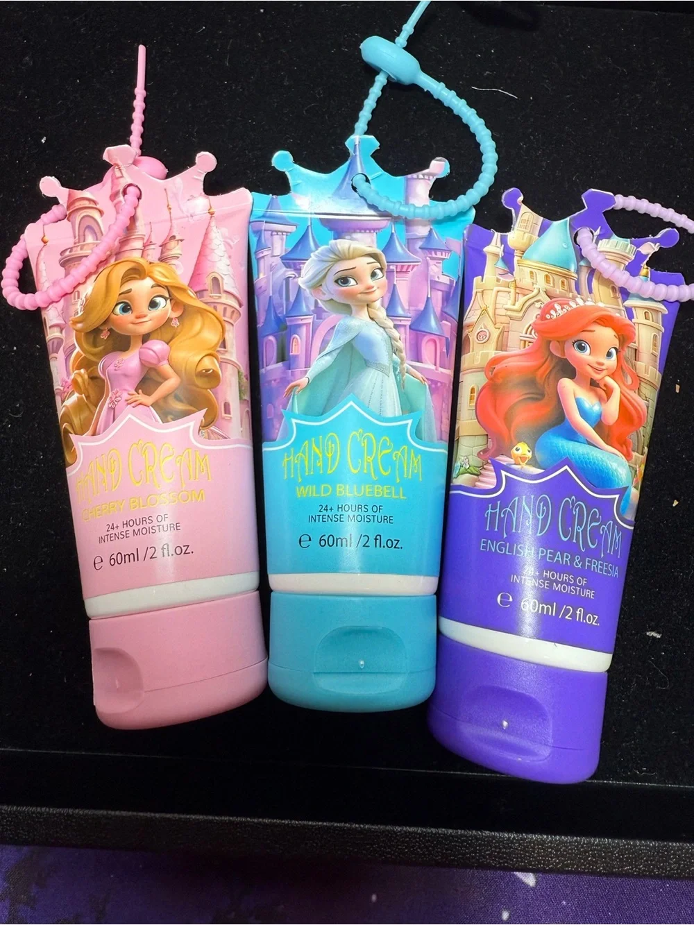 Bundle of 6 disney princess hand cream lotions 24+ hours of intense moisture
